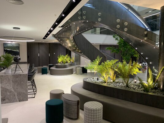 Completed hotel lobby